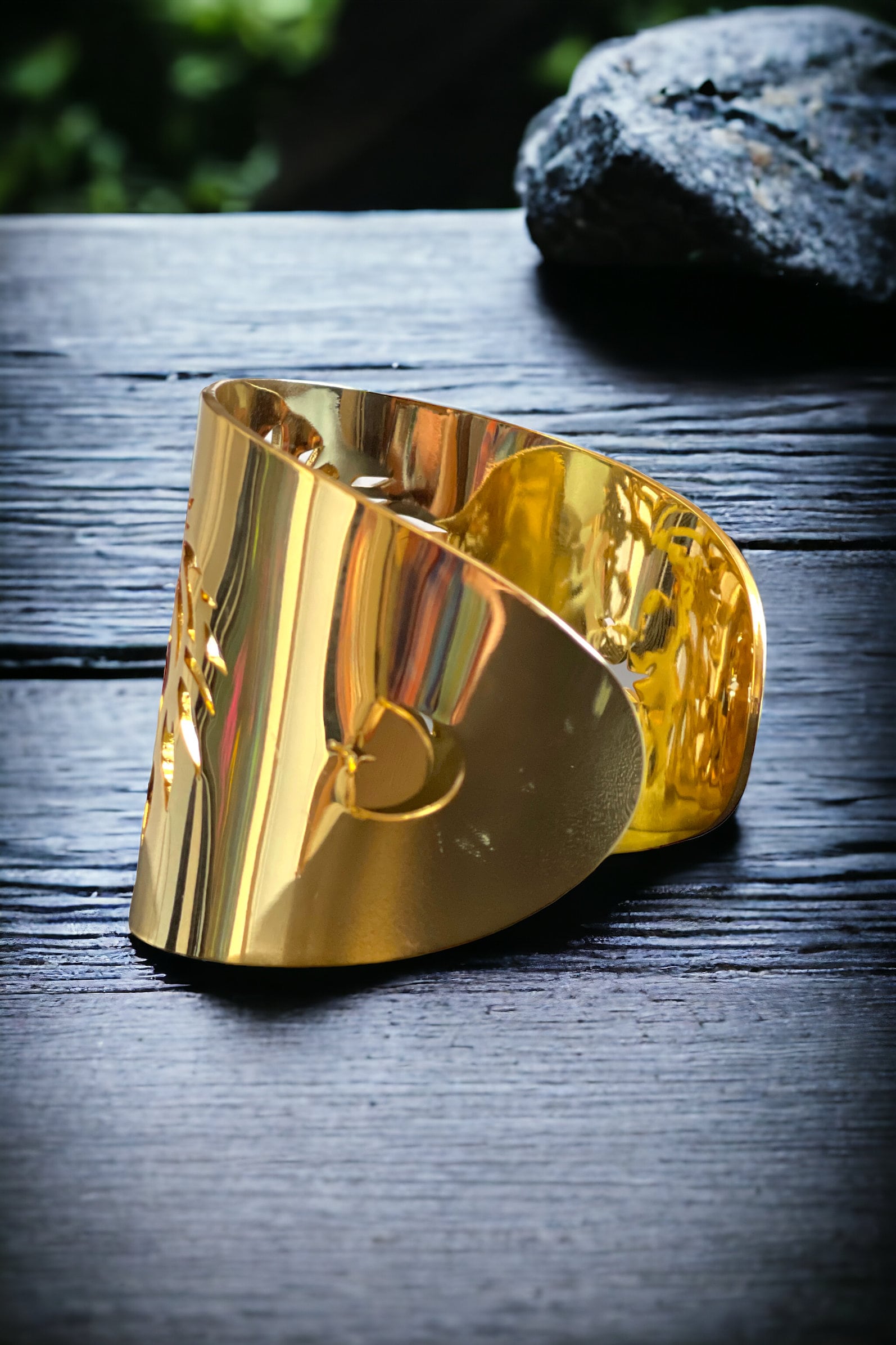 Gold Lion Cuff Bracelet