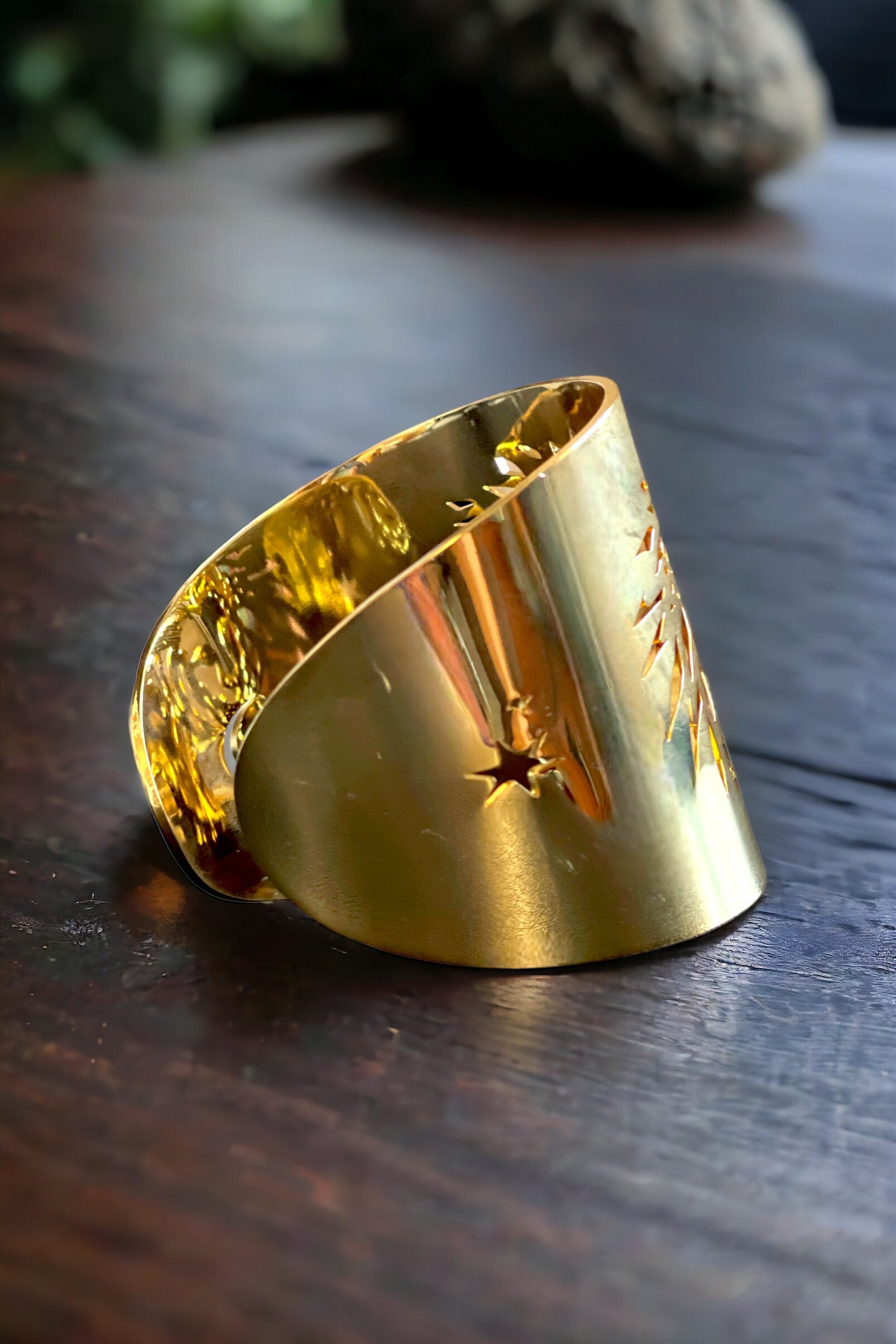 Gold Lion Cuff Bracelet