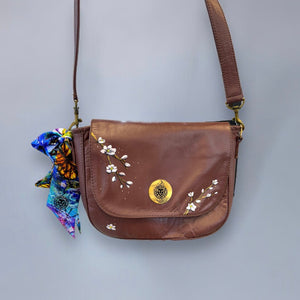 Hand Painted Crossbody Leather Bag Hand Painted Crossbody Leather Bag