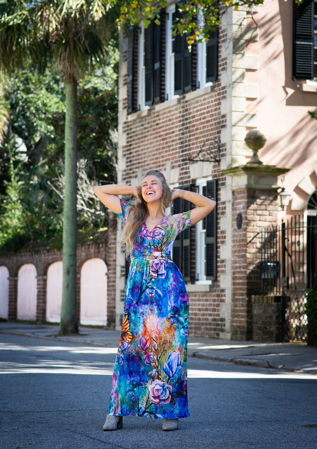 Behold V Neck Maxi Dress with Pockets