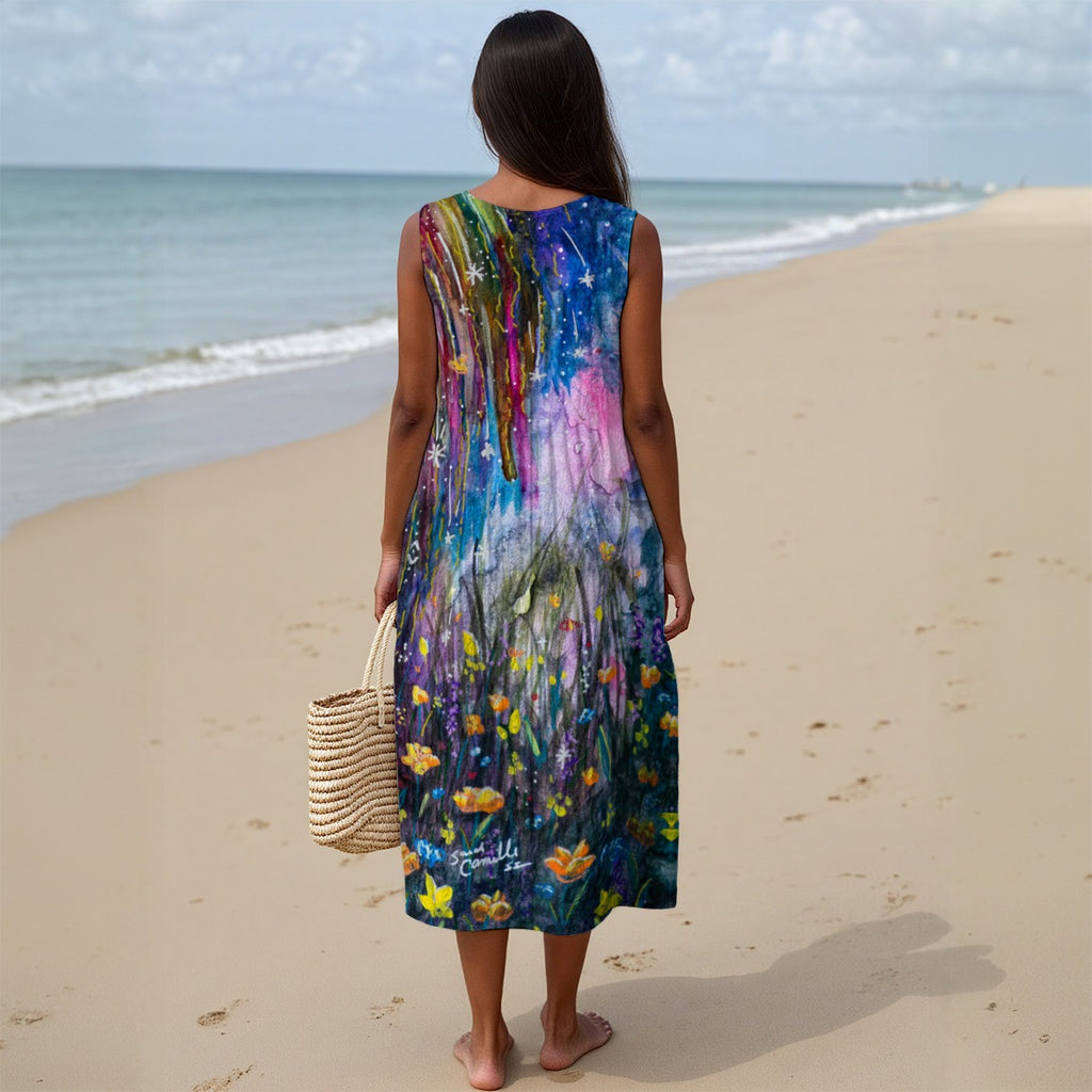 Cotton Casual Dress with Pockets by Sarah Camille Art