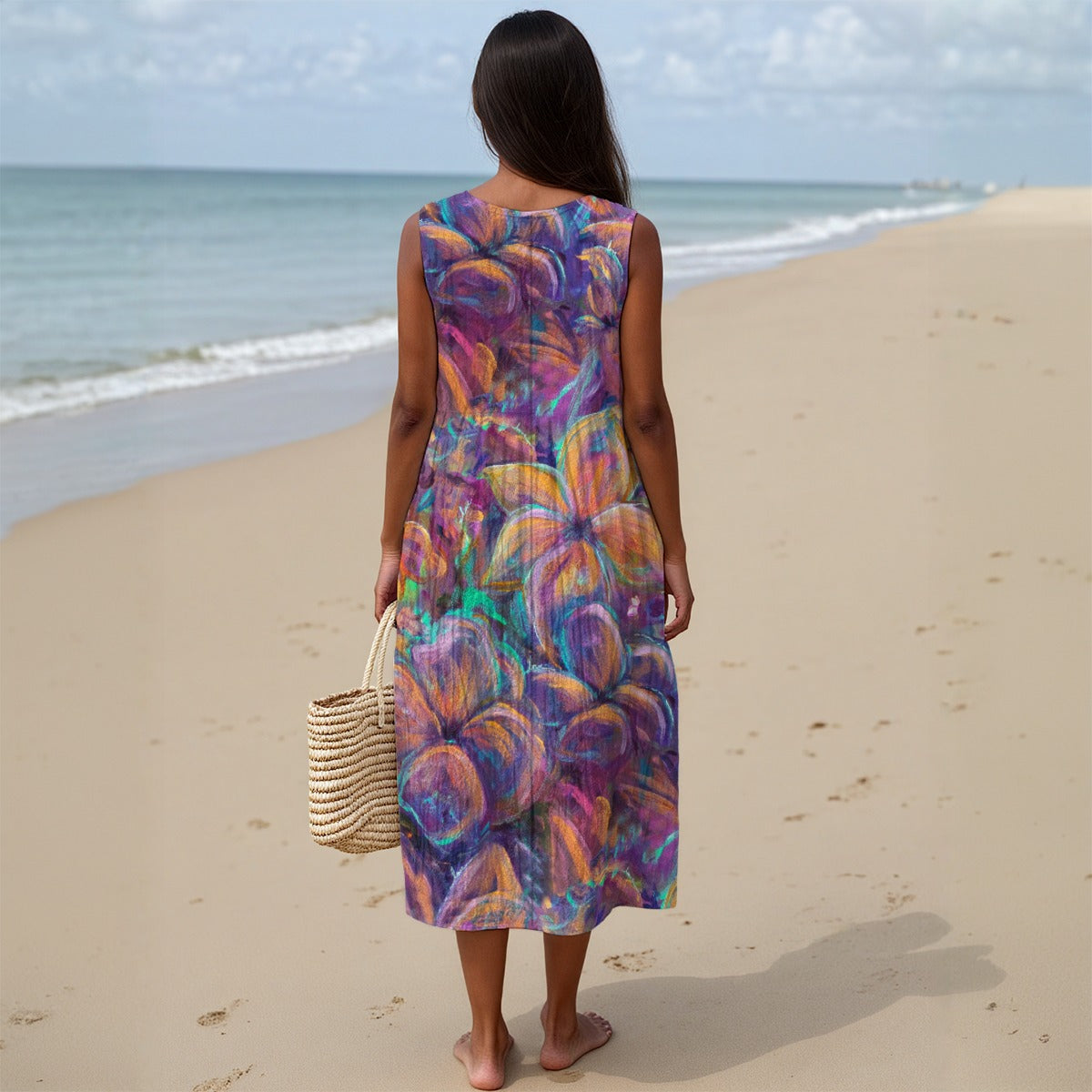 Cotton Casual Dress with Pockets by Sarah Camille Art