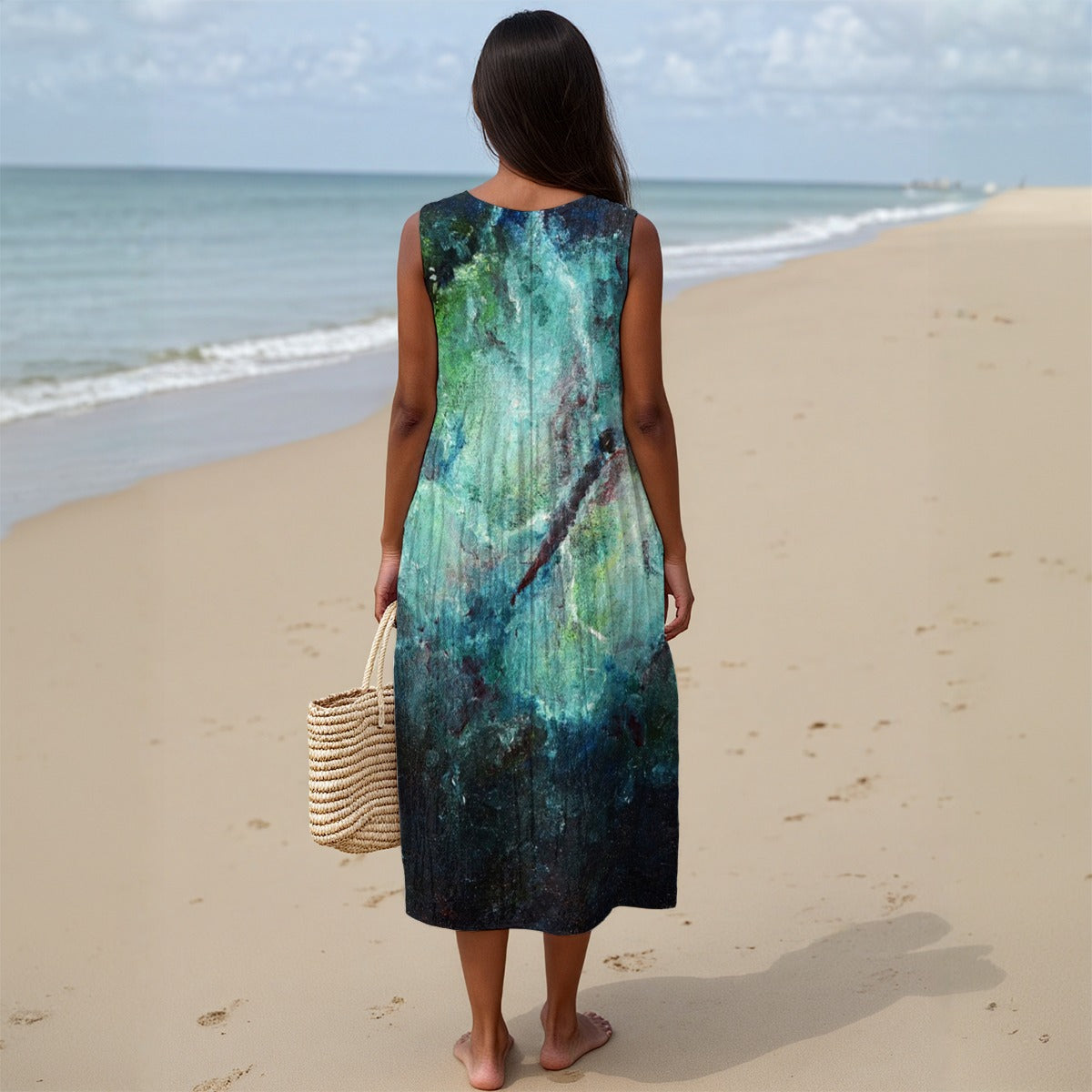 Cotton Casual Dress with Pockets by Sarah Camille Art