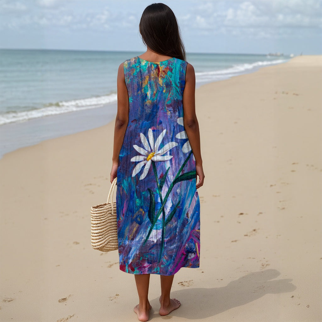 Cotton Casual Dress with Pockets by Sarah Camille Art