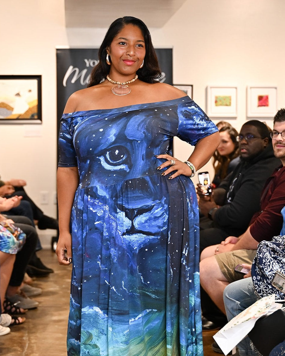 Dreaming with Creation Swoop Neck Midi Dress