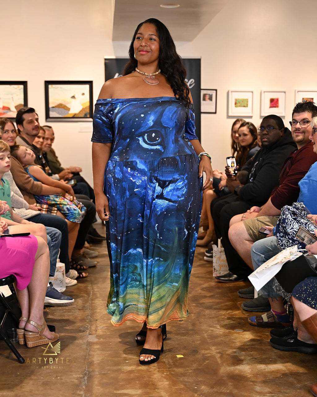 Dreaming with Creation Swoop Neck Midi Dress