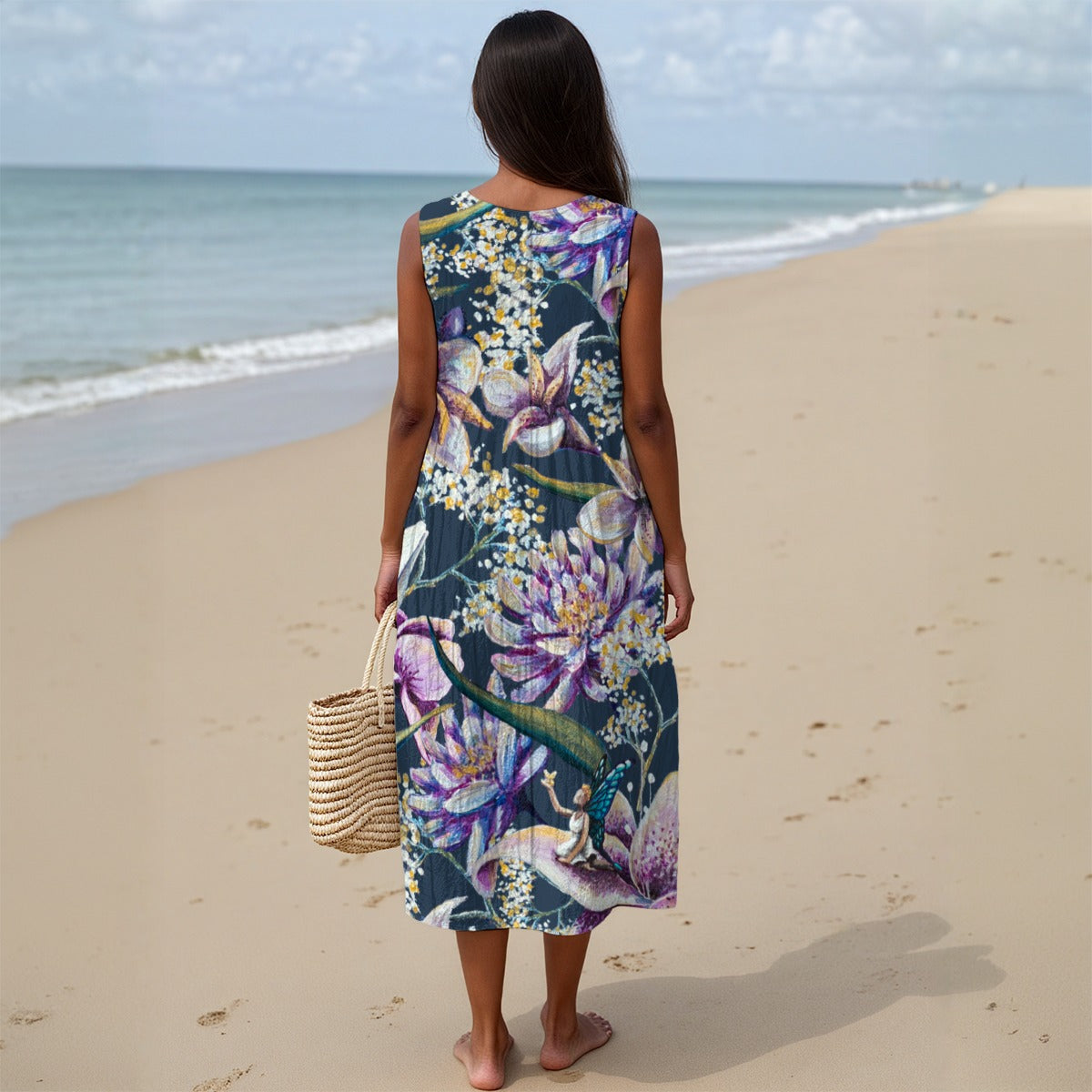 Cotton Casual Dress with Pockets by Sarah Camille Art