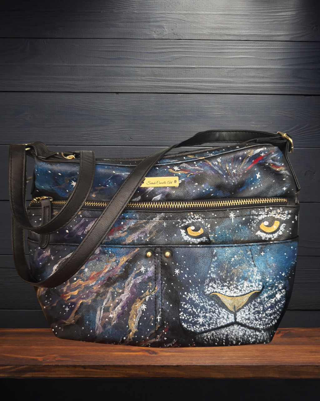 Light in the Darkness - Hand Painted Upcycled Bag