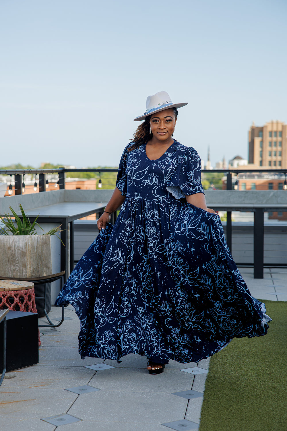 Night Lillies Bamboo Butterfly Sleeve Bamboo Dress with Pockets