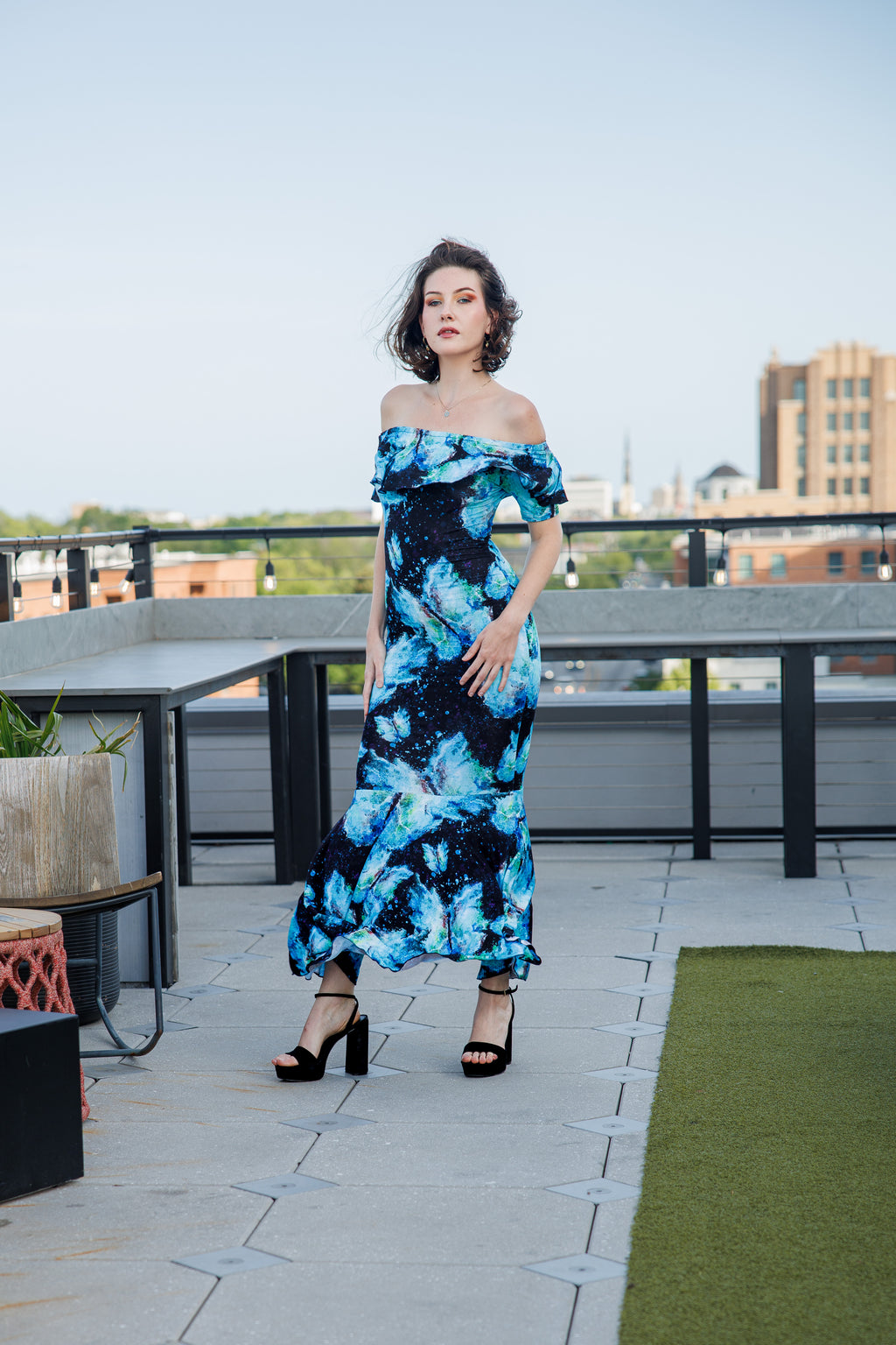 Transformation Off Shoulder Bamboo Mermaid Dress