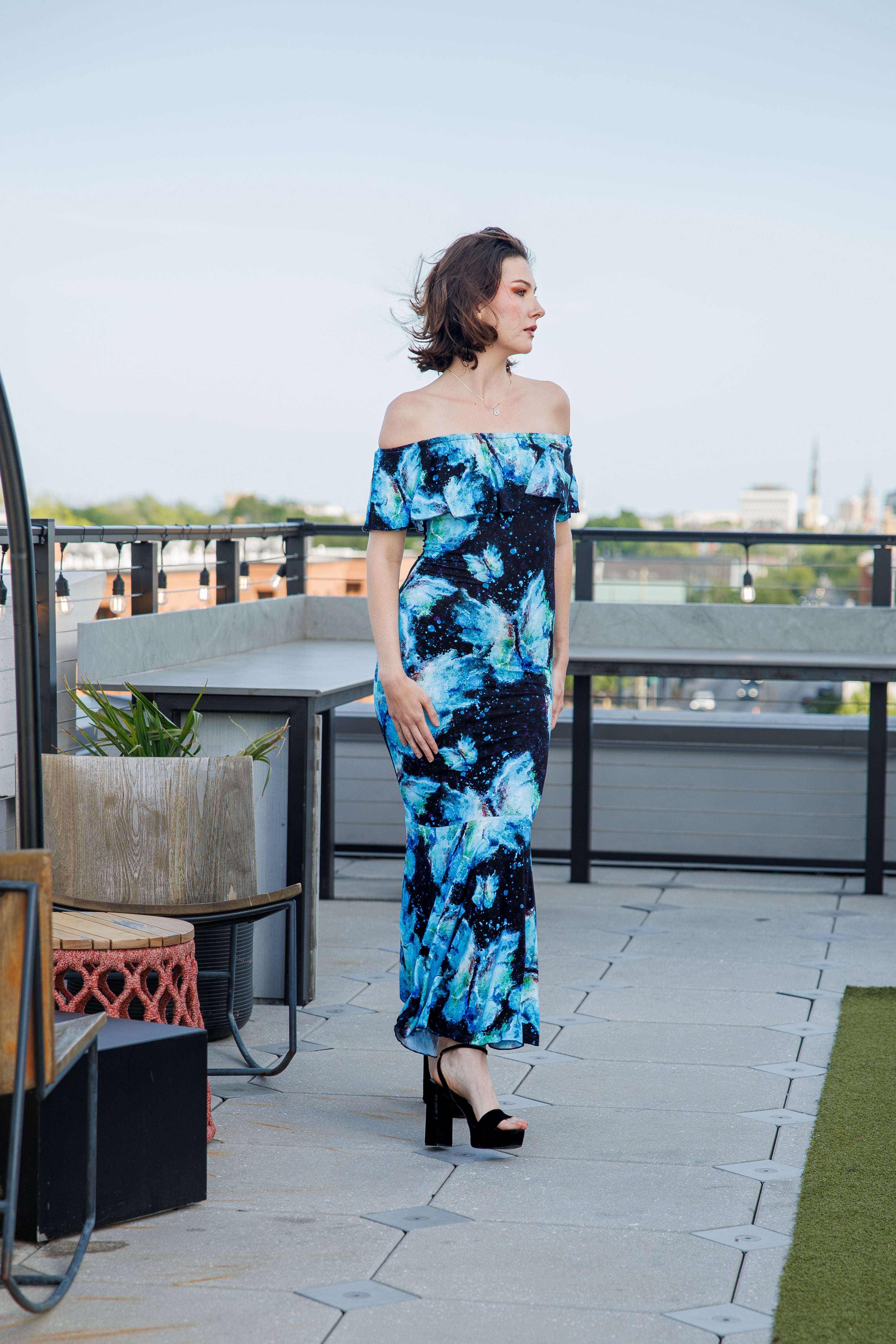 Transformation Off Shoulder Bamboo Mermaid Dress