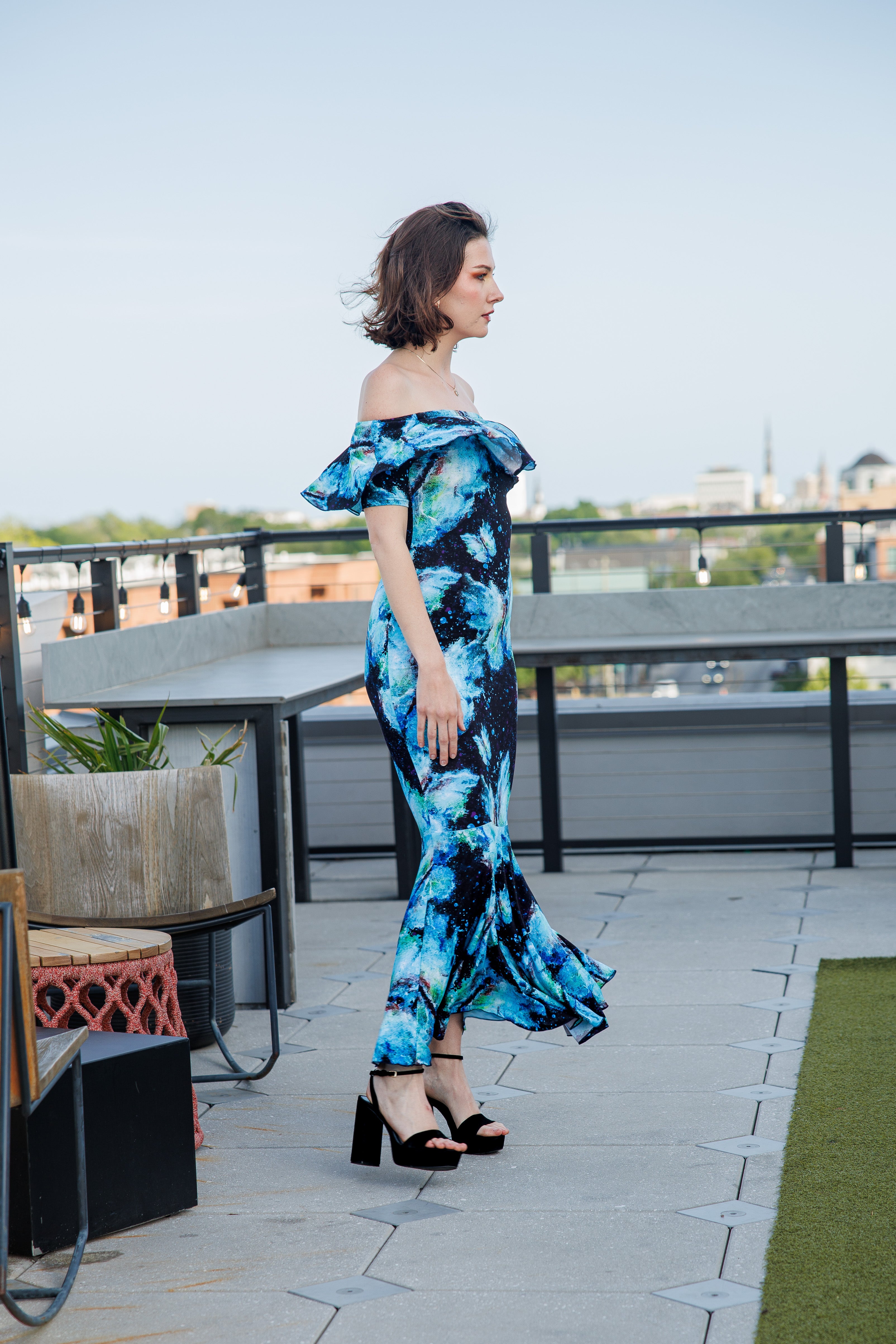 Transformation Off Shoulder Bamboo Mermaid Dress