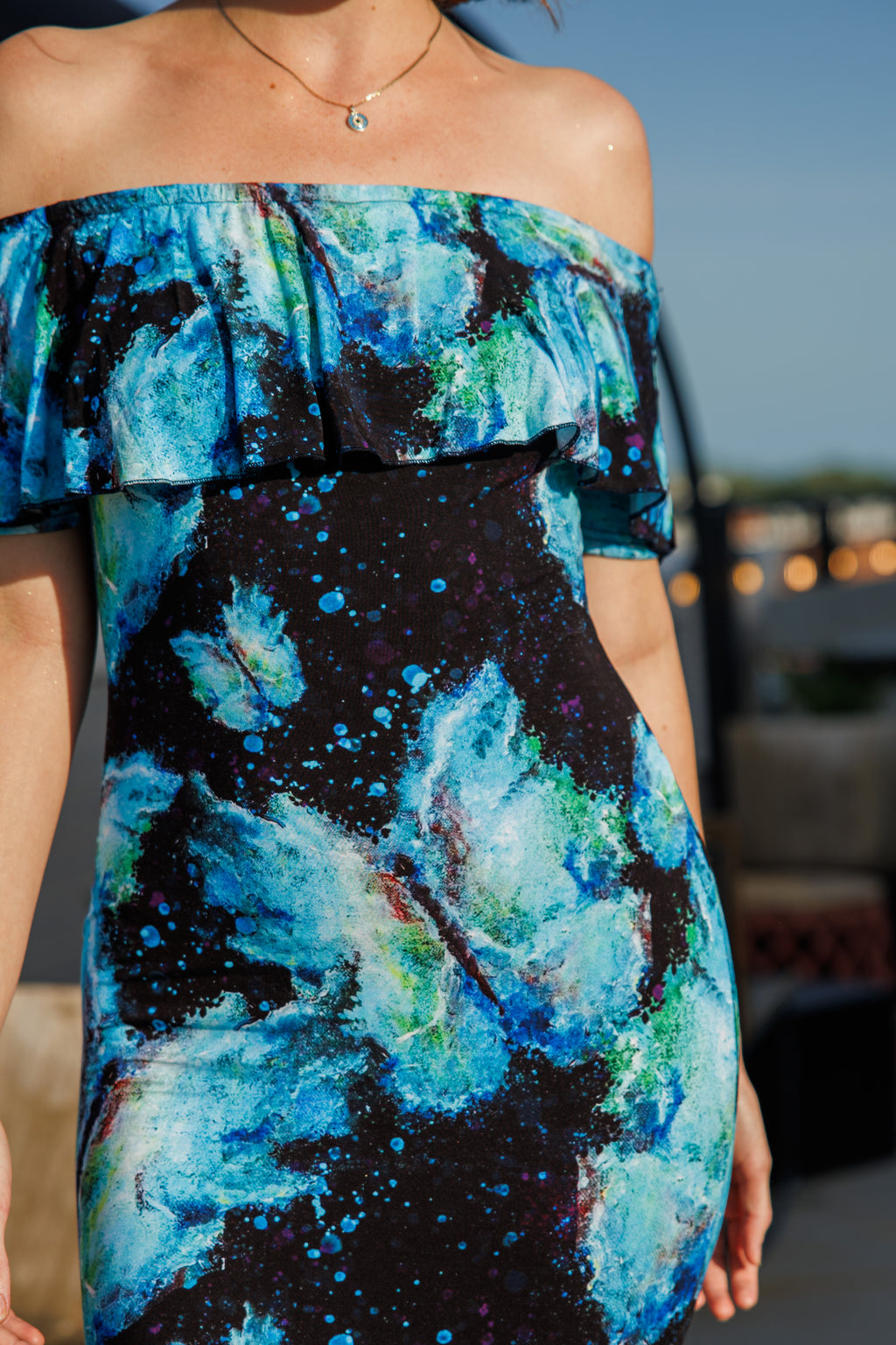 Transformation Off Shoulder Bamboo Mermaid Dress