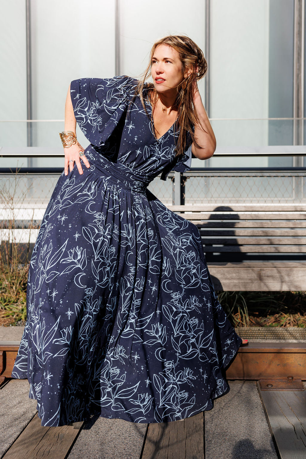 Night Lillies Bamboo Butterfly Sleeve Bamboo Dress with Pockets