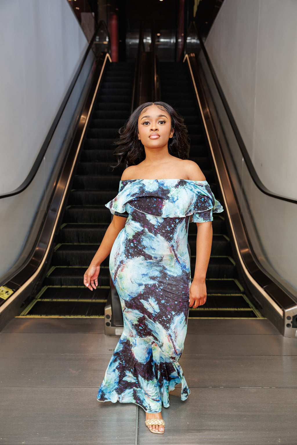 Transformation Off Shoulder Bamboo Mermaid Dress