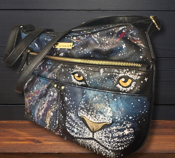 Light in the Darkness - Hand Painted Upcycled Bag