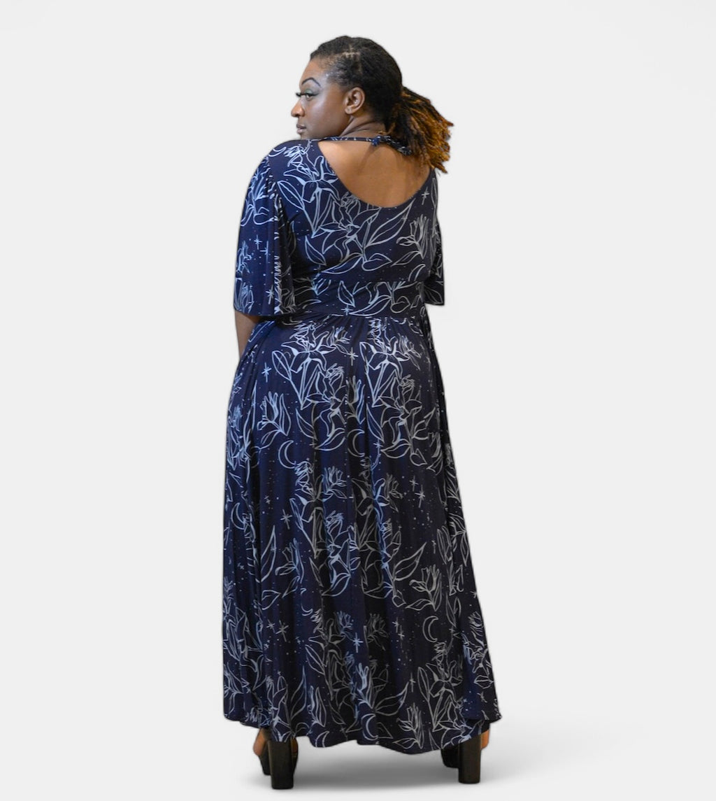 Night Lillies Bamboo Butterfly Sleeve Bamboo Dress with Pockets