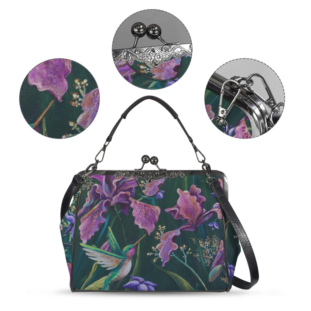Hummingbird Bag Kisslock Crossbody Shoulder Bag