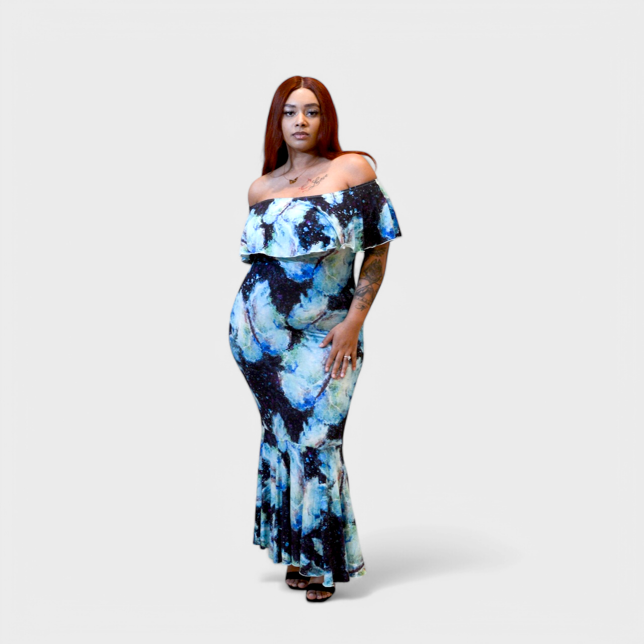 Transformation Off Shoulder Bamboo Mermaid Dress