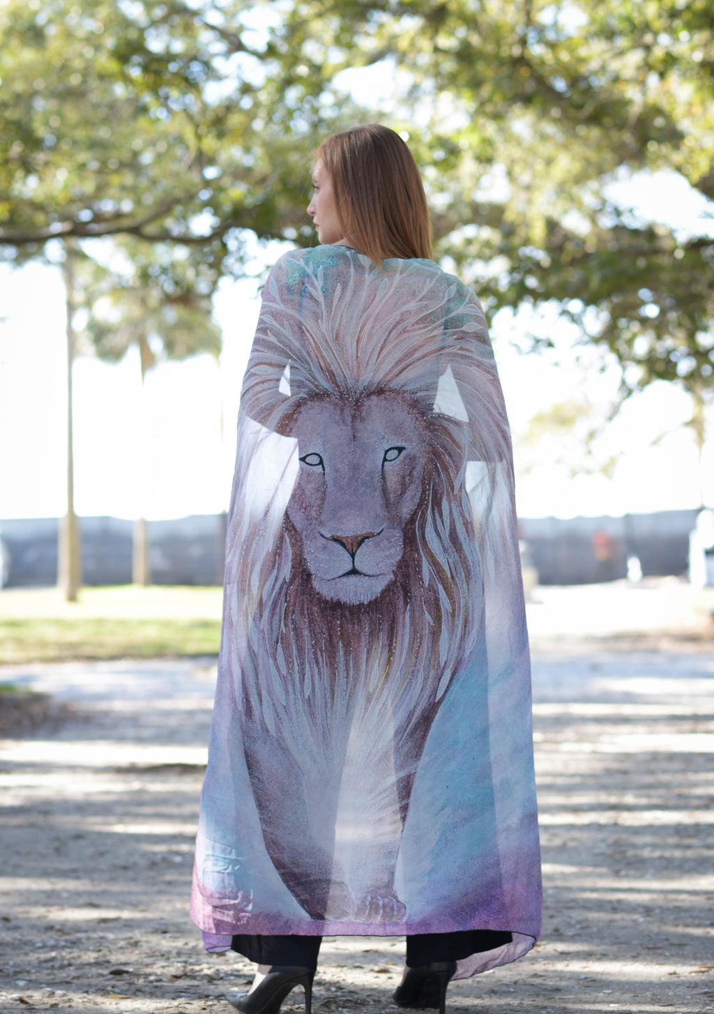 Awaken - Lion Chiffon Scarf/Pashmina/Sarong