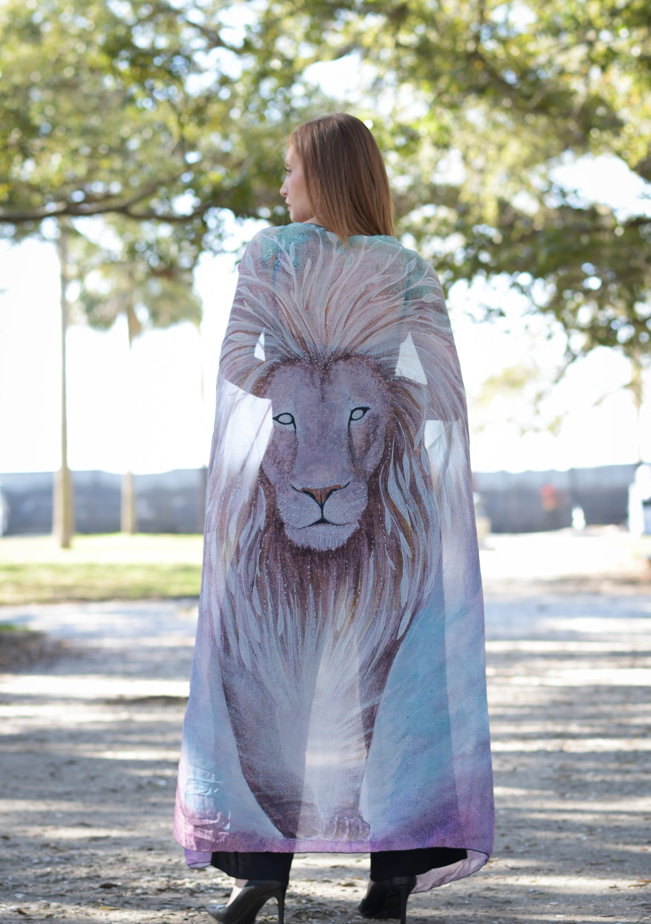 Awaken - Lion Chiffon Scarf/Pashmina/Sarong