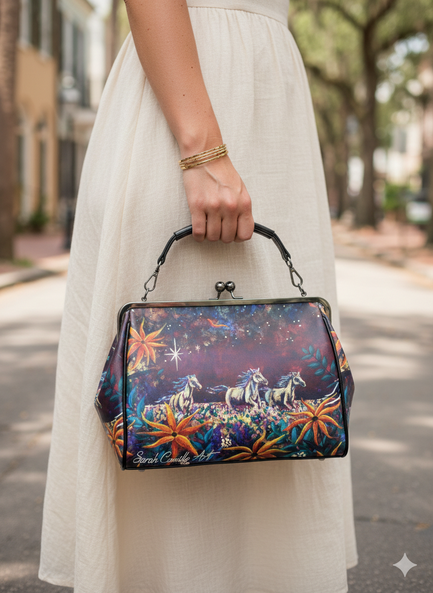 Unbridled Freedom Vintage Clasp Bag with Crossbody Strap