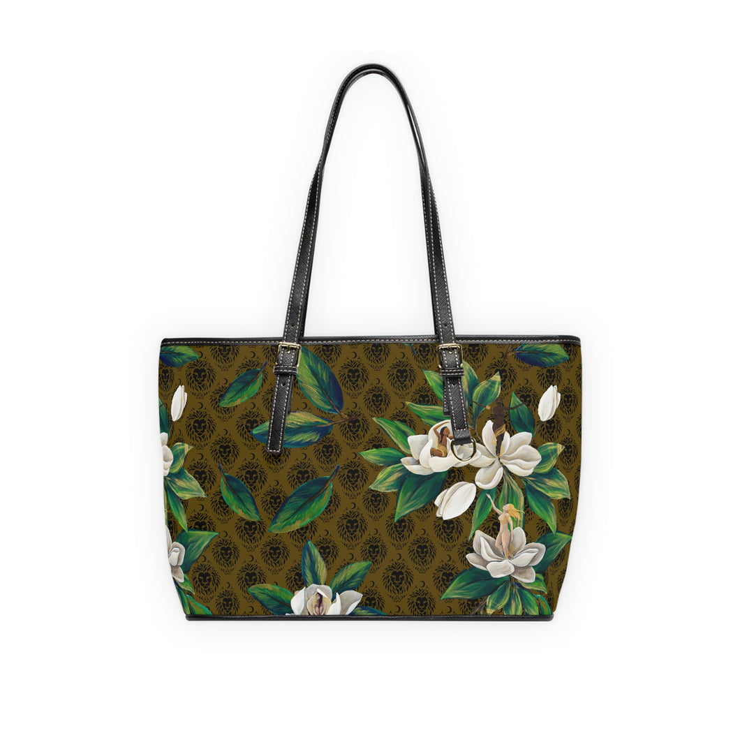 Blooming Magnolias Vegan Leather Shoulder Bag