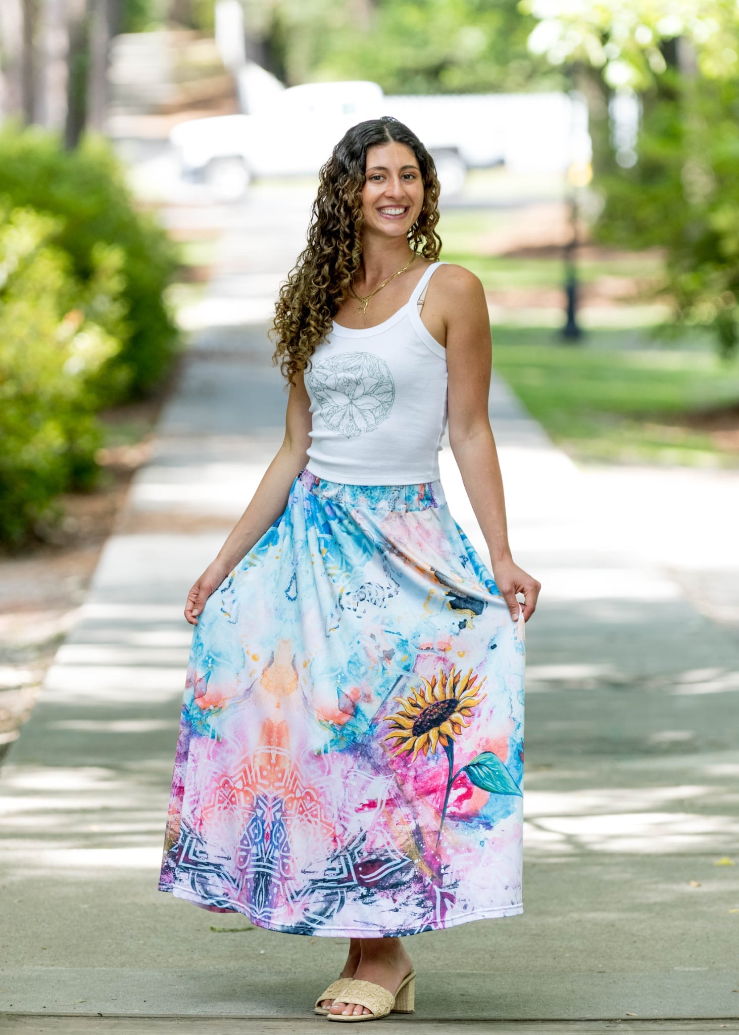 Sunflower Skirt with Pockets