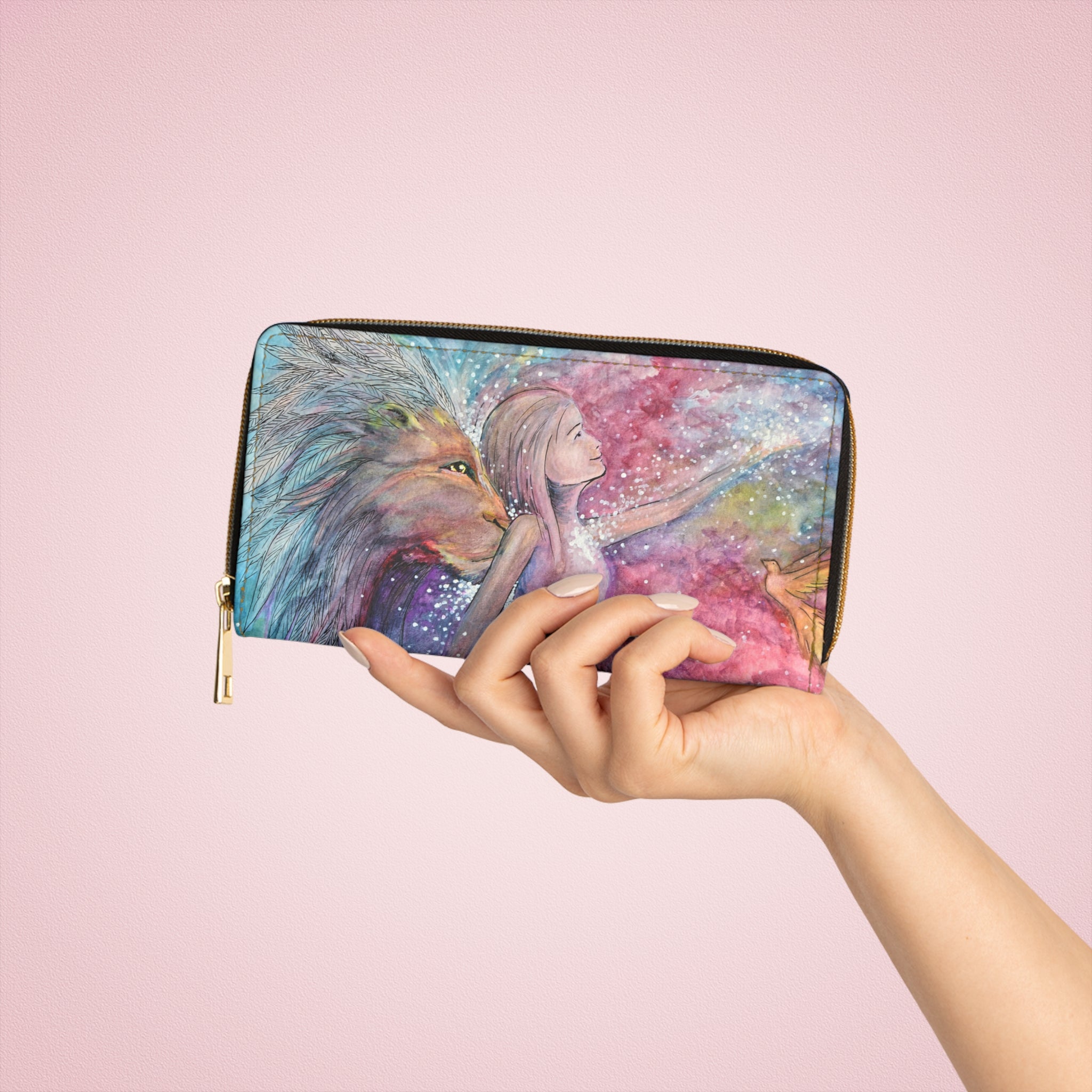 The Lions Kiss - Vegan Leather Zipper Wallet