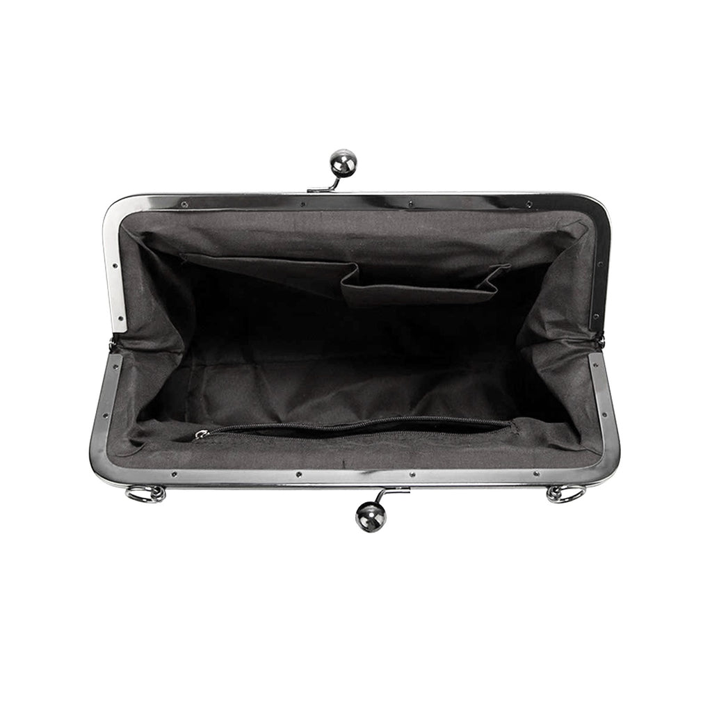 Flourish Vegan Leather Kiss-Lock Handbag
