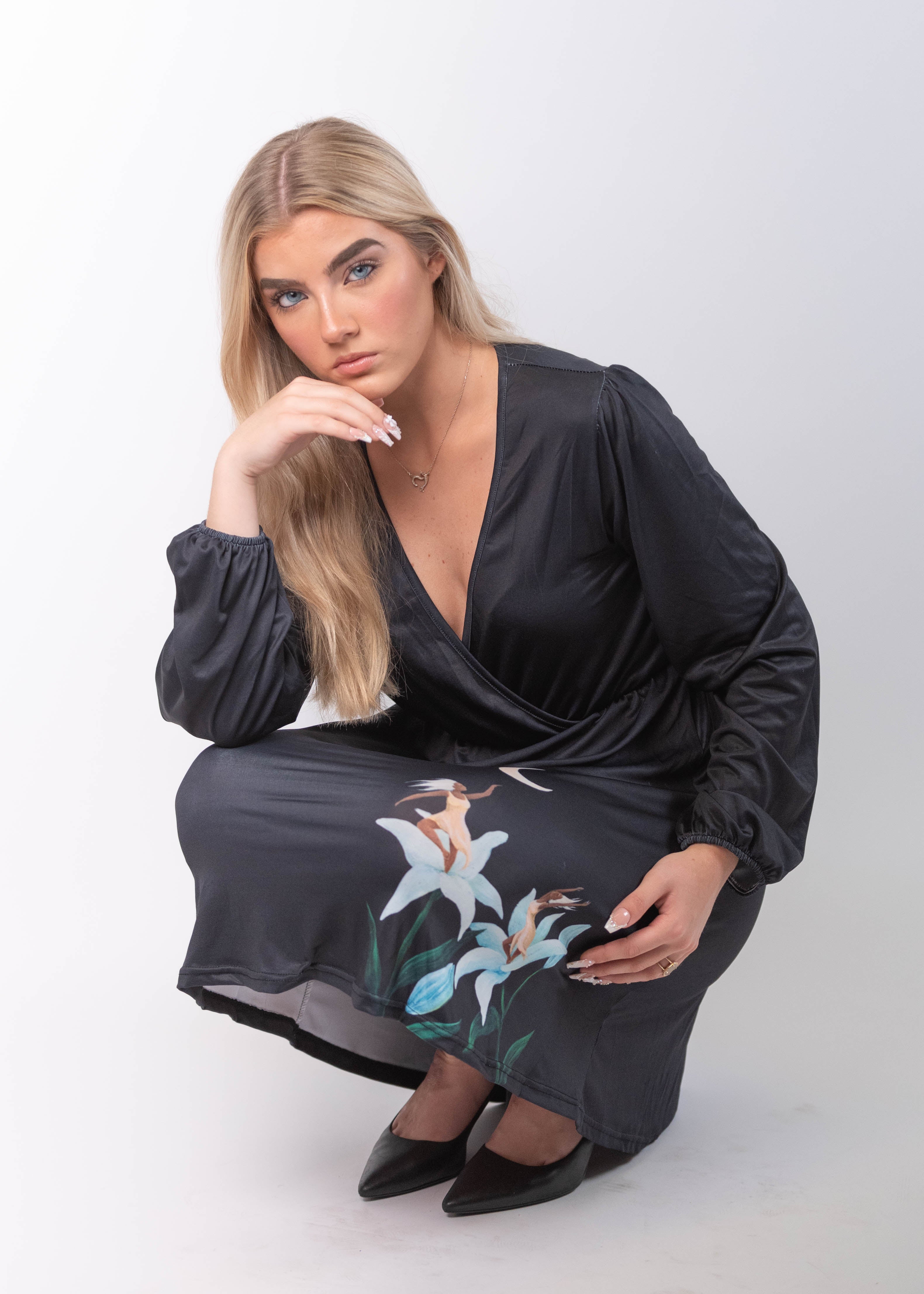 Night Lillies Black Dress