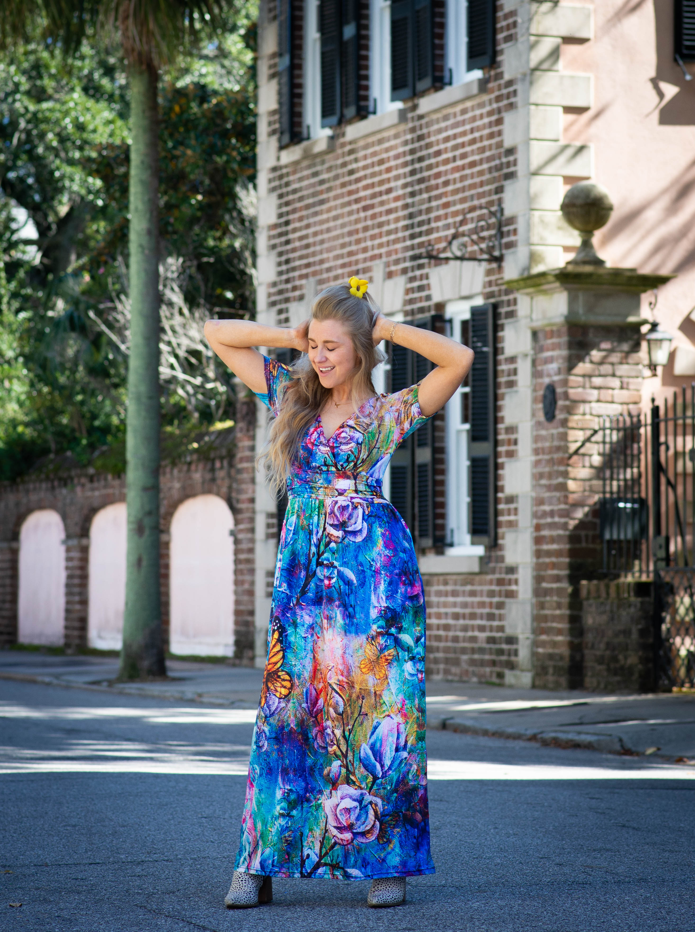 Behold V Neck Maxi Dress with Pockets