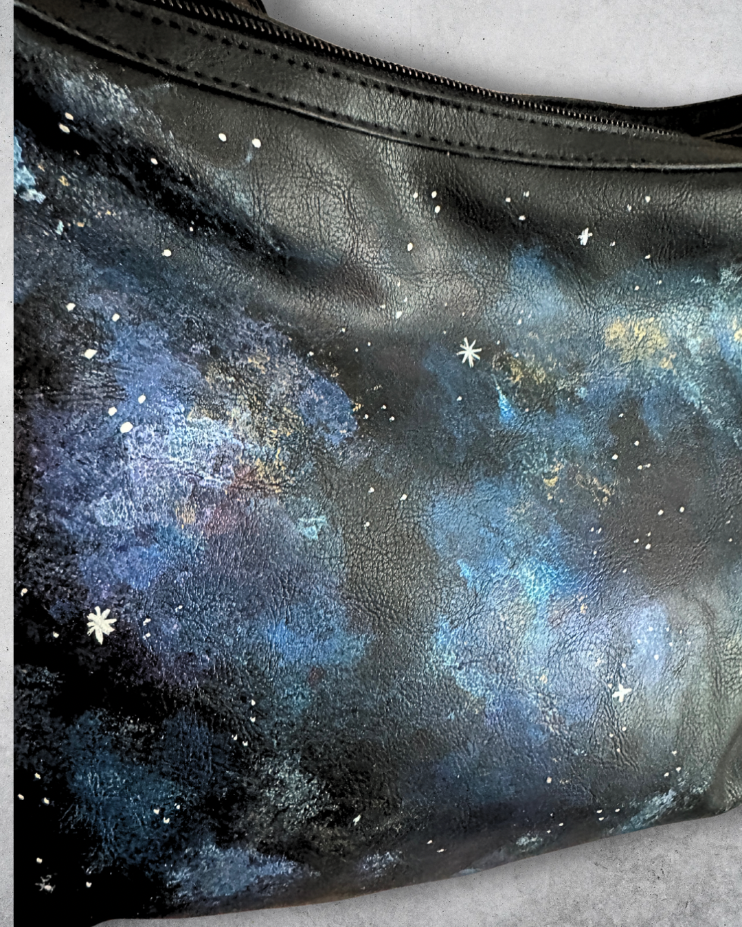 Light in the Darkness - Hand Painted Upcycled Bag