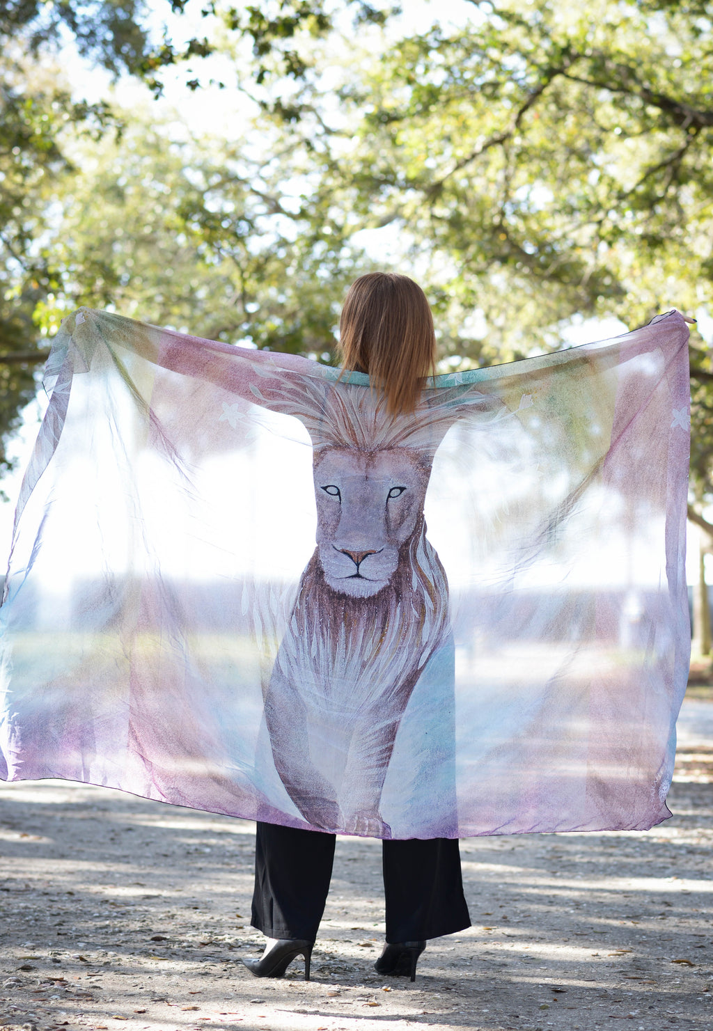 Awaken - Lion Chiffon Scarf/Pashmina/Sarong