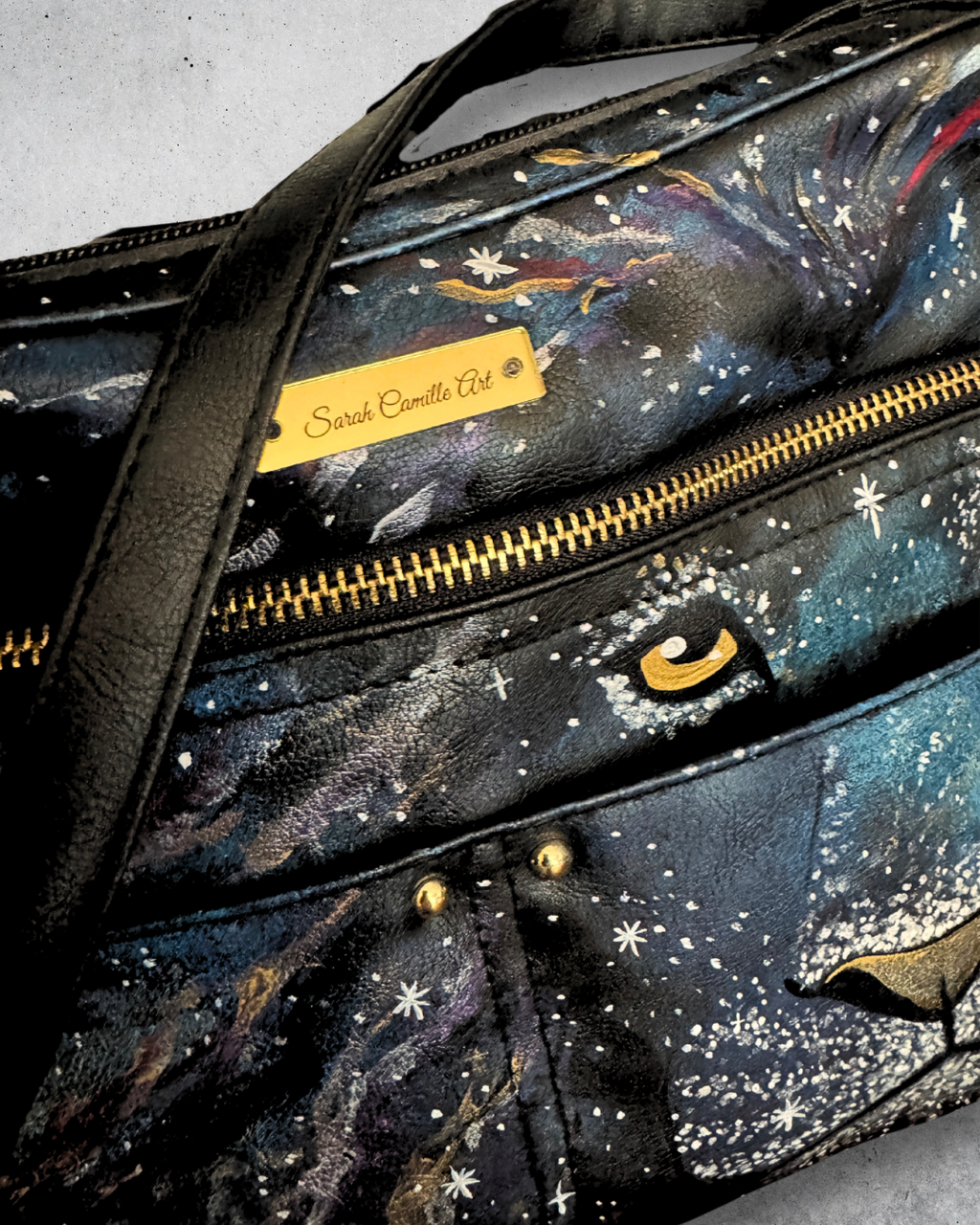 Light in the Darkness - Hand Painted Upcycled Bag