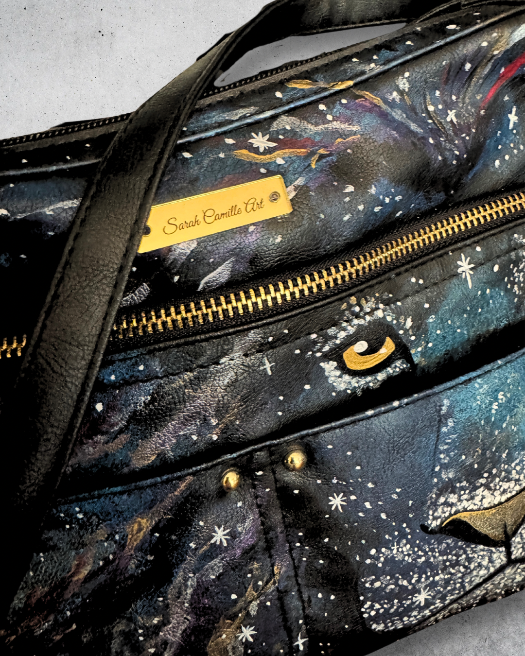 Light in the Darkness - Hand Painted Upcycled Bag