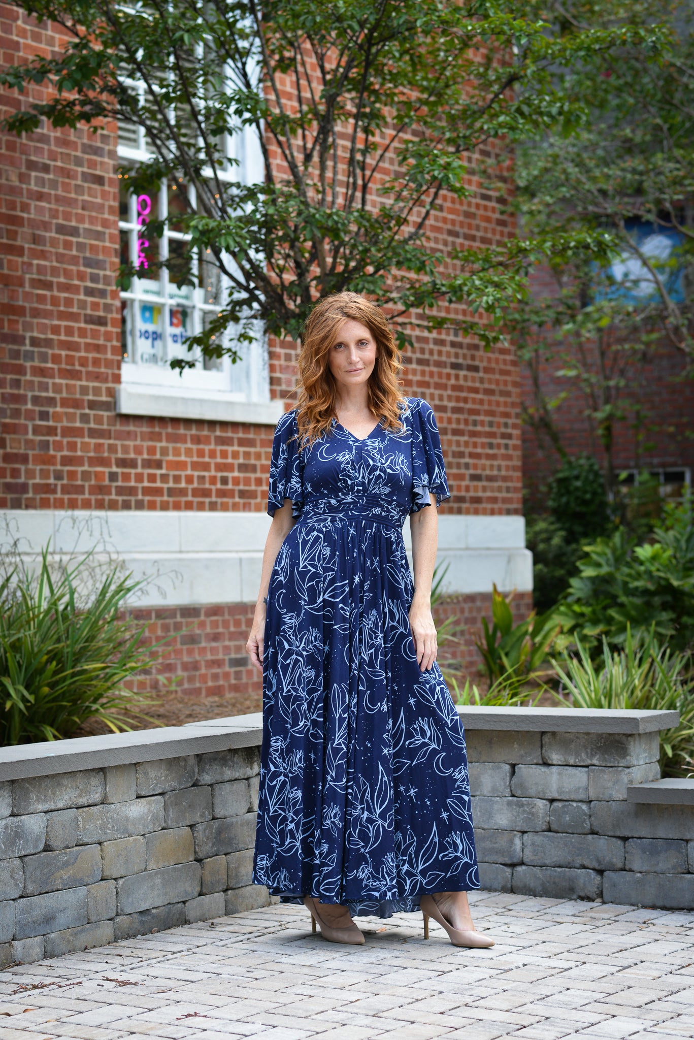 Night Lillies Bamboo Butterfly Sleeve Bamboo Dress with Pockets
