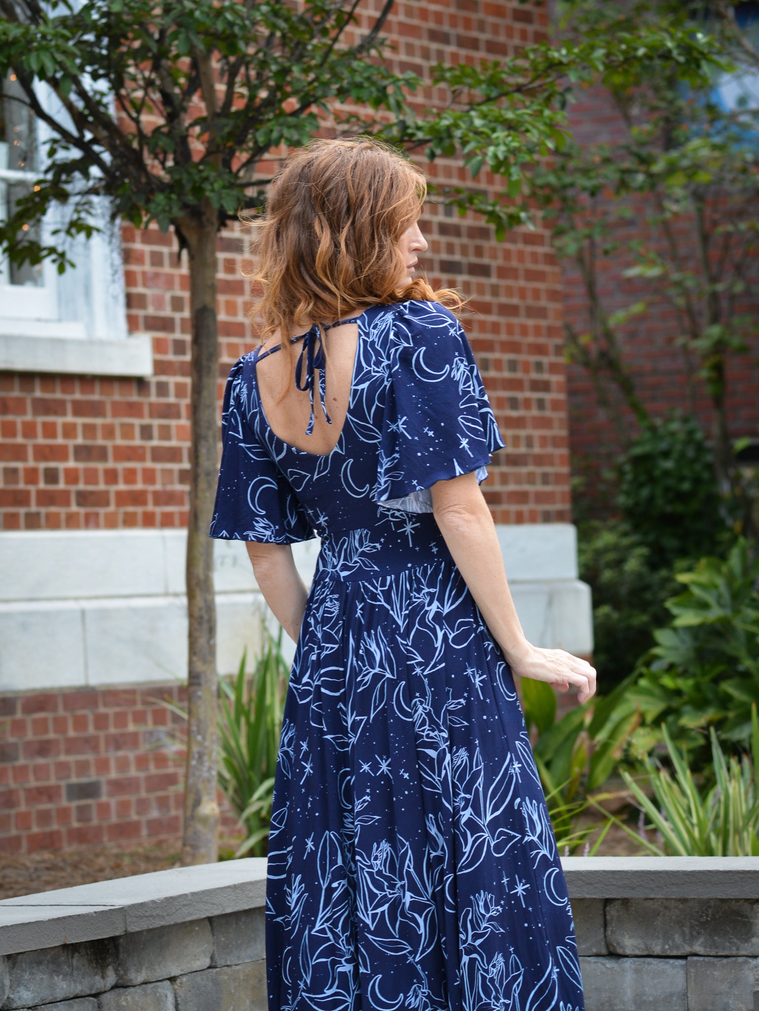 Night Lillies Bamboo Butterfly Sleeve Bamboo Dress with Pockets