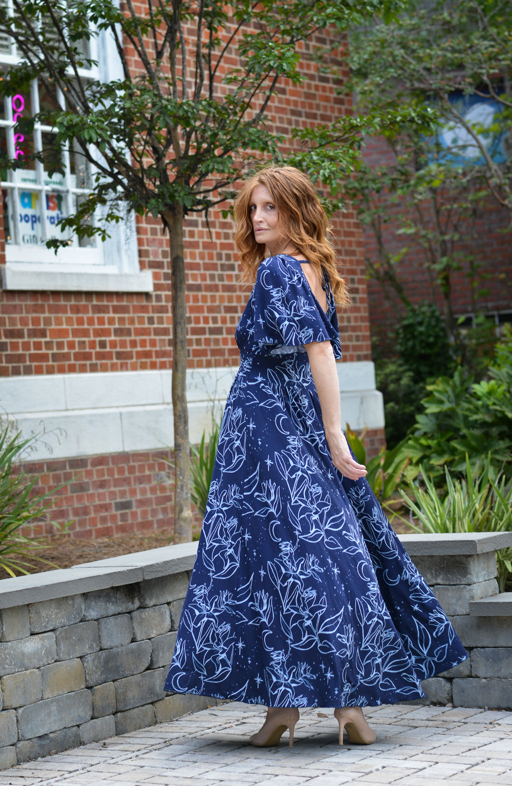 Night Lillies Bamboo Butterfly Sleeve Bamboo Dress with Pockets