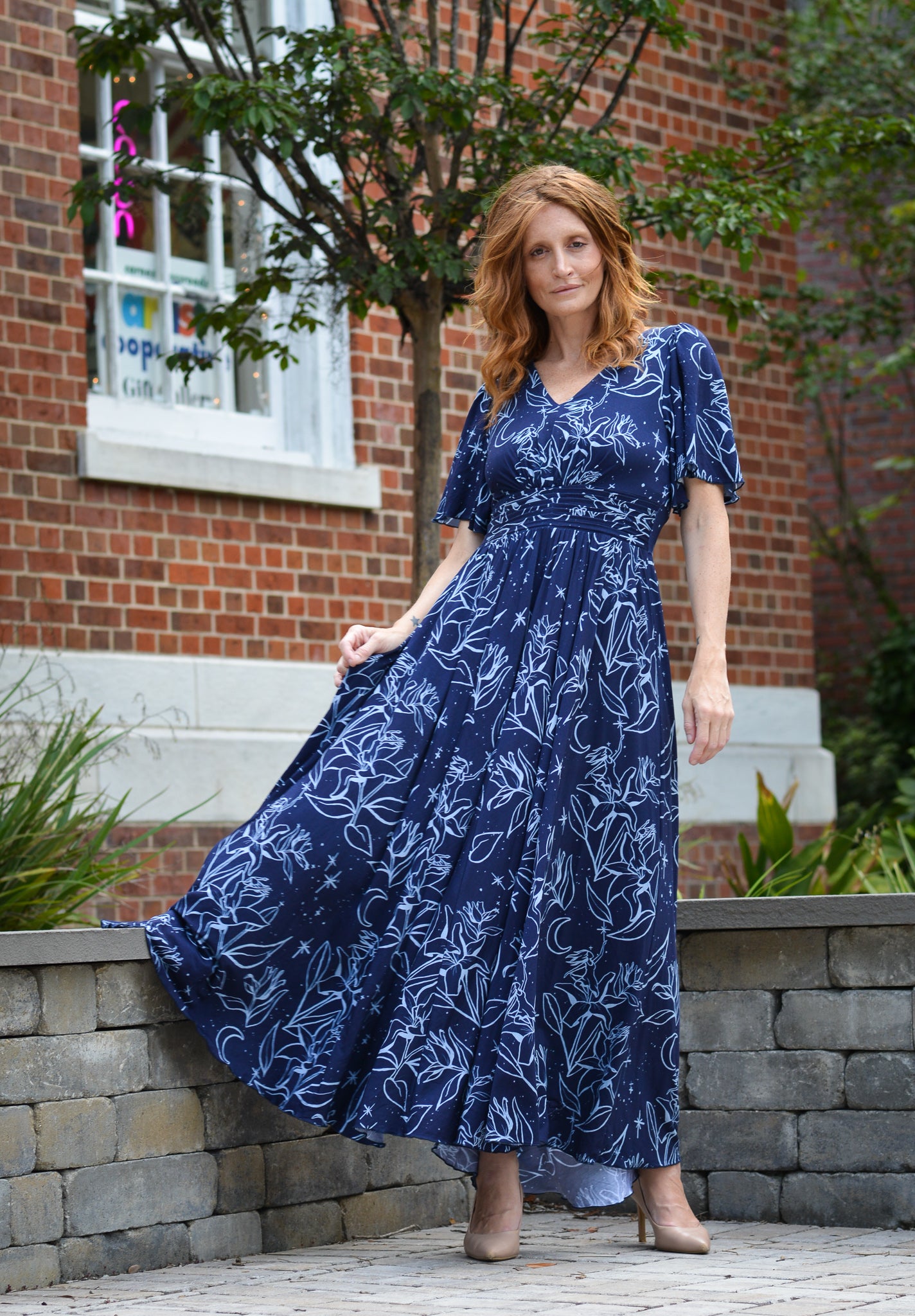 Night Lillies Bamboo Butterfly Sleeve Bamboo Dress with Pockets