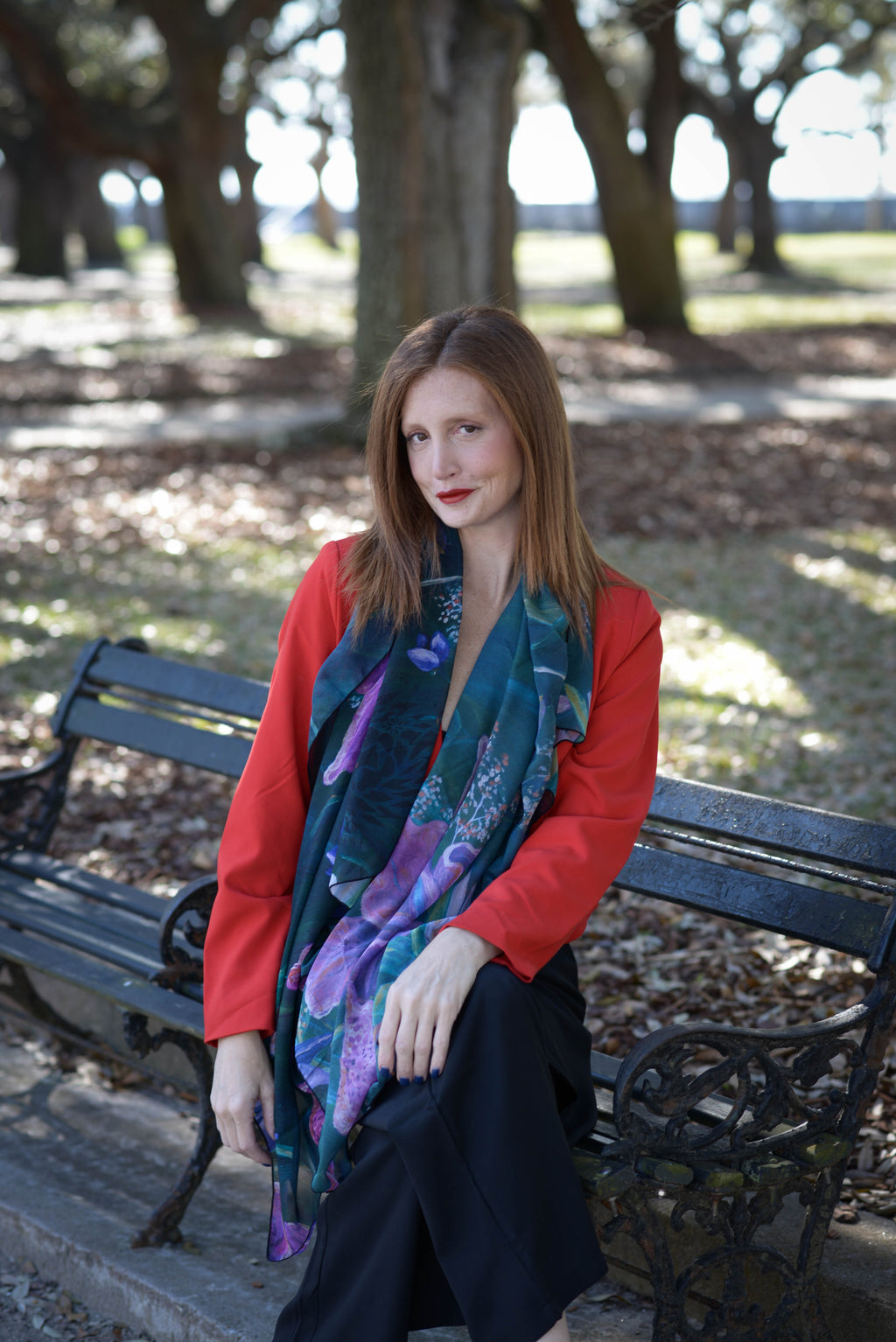 The Hummingbird Chiffon Scarf / Sarong by Sarah Camille Art