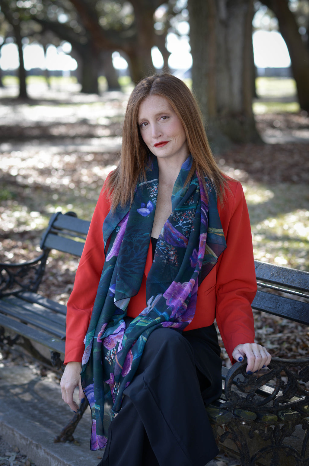 The Hummingbird Chiffon Scarf / Sarong by Sarah Camille Art