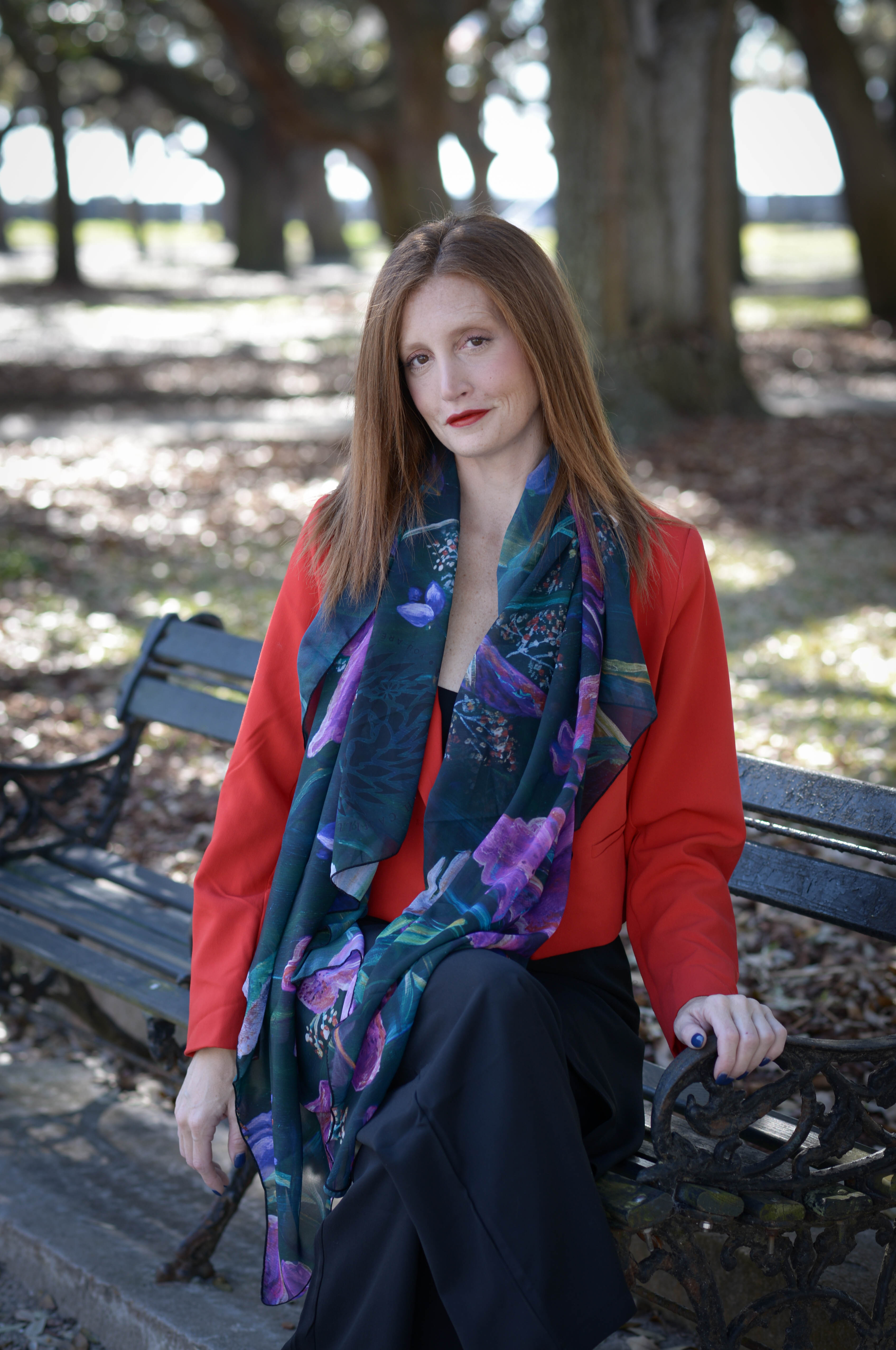 The Hummingbird Chiffon Scarf / Sarong by Sarah Camille Art