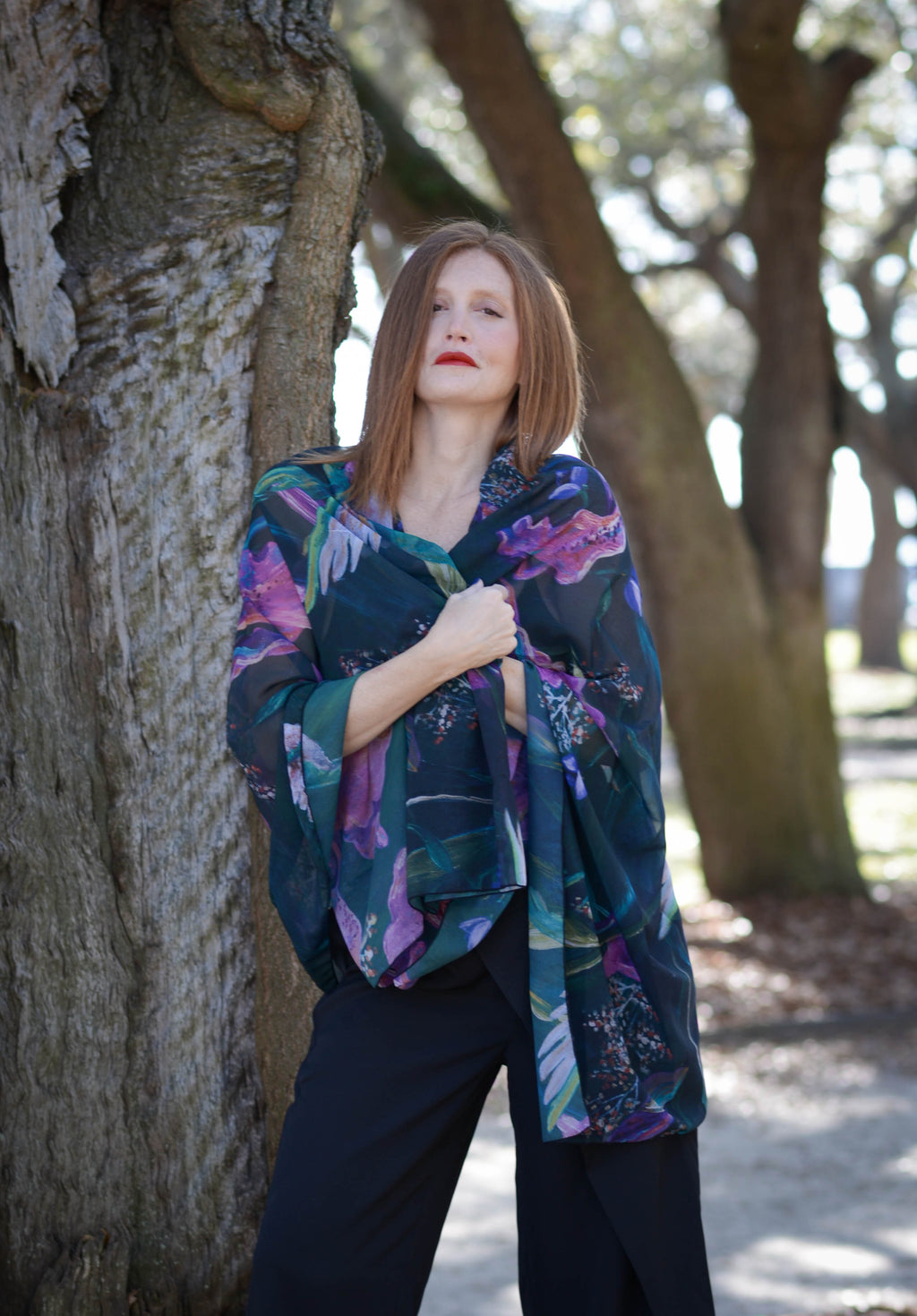 The Hummingbird Chiffon Scarf / Sarong by Sarah Camille Art
