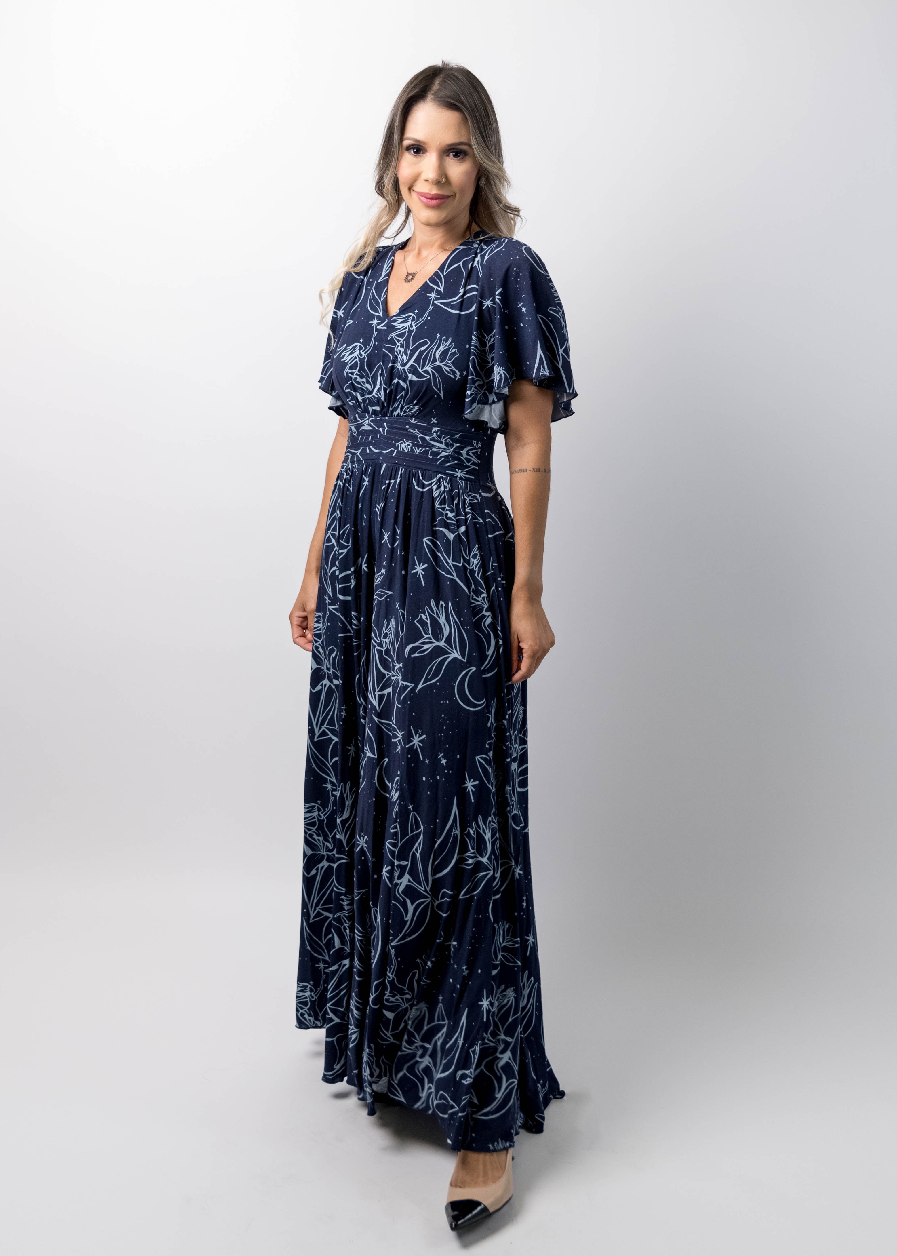 Night Lillies Bamboo Butterfly Sleeve Bamboo Dress with Pockets