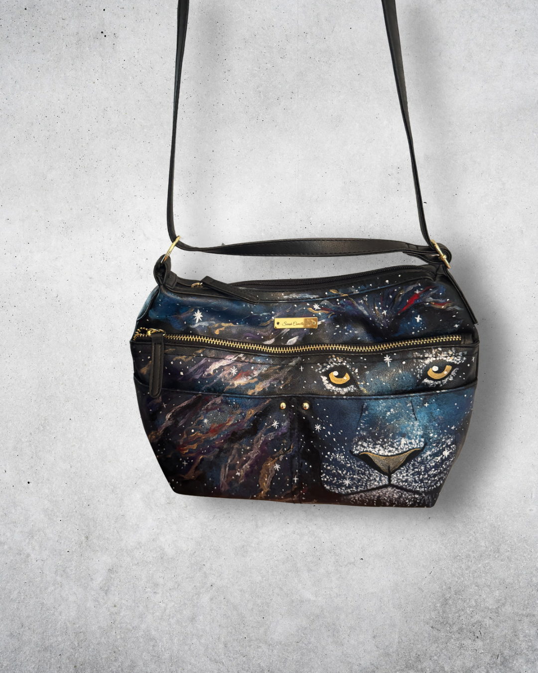 Light in the Darkness - Hand Painted Upcycled Bag