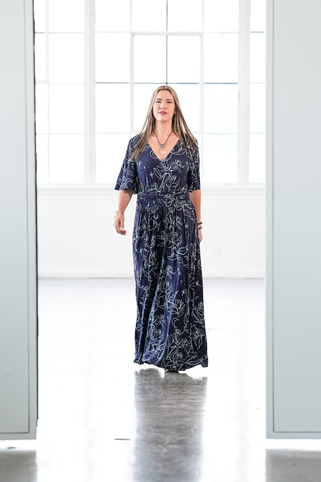 Night Lillies Bamboo Butterfly Sleeve Bamboo Dress with Pockets