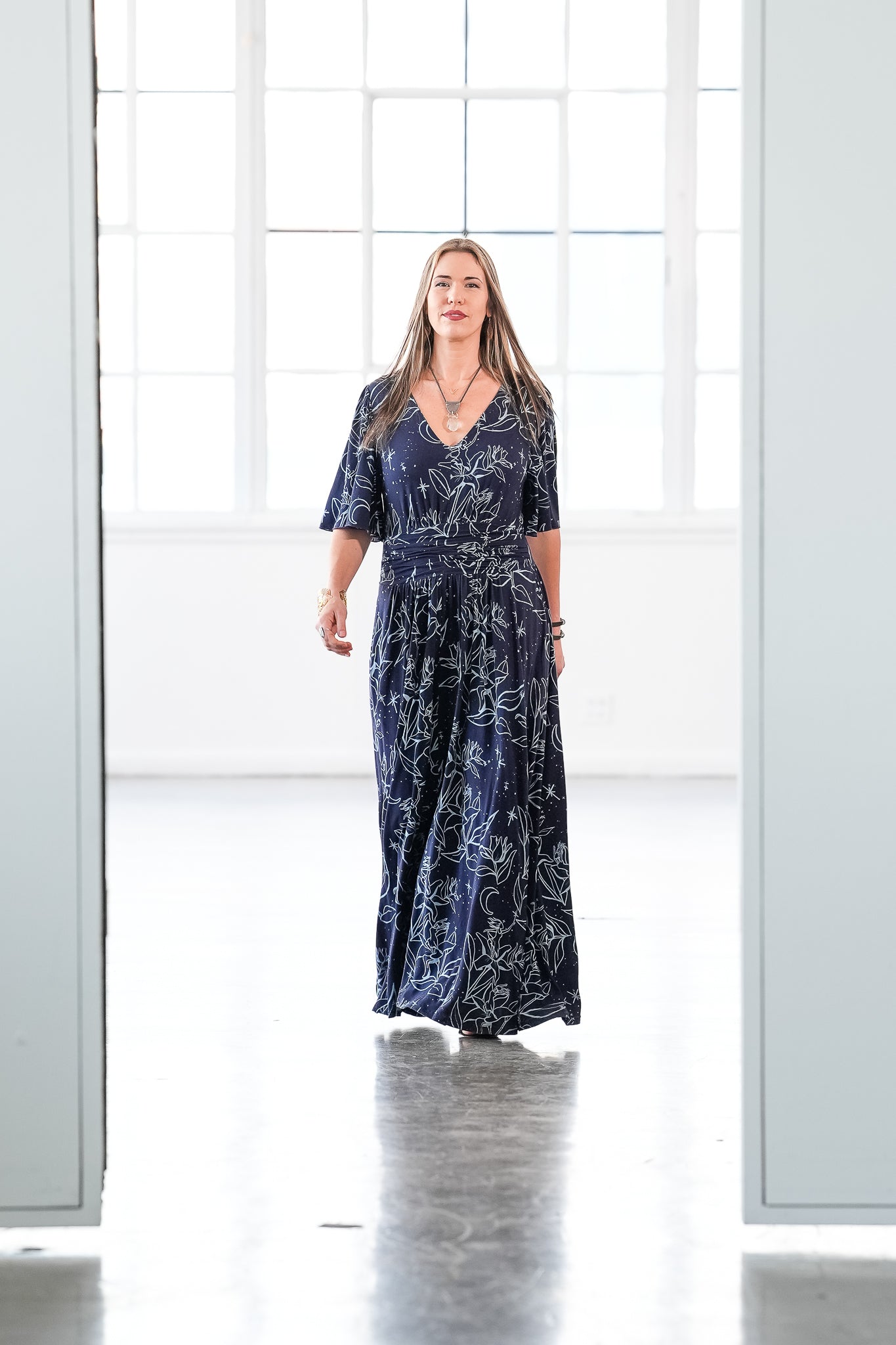 Night Lillies Bamboo Butterfly Sleeve Bamboo Dress with Pockets