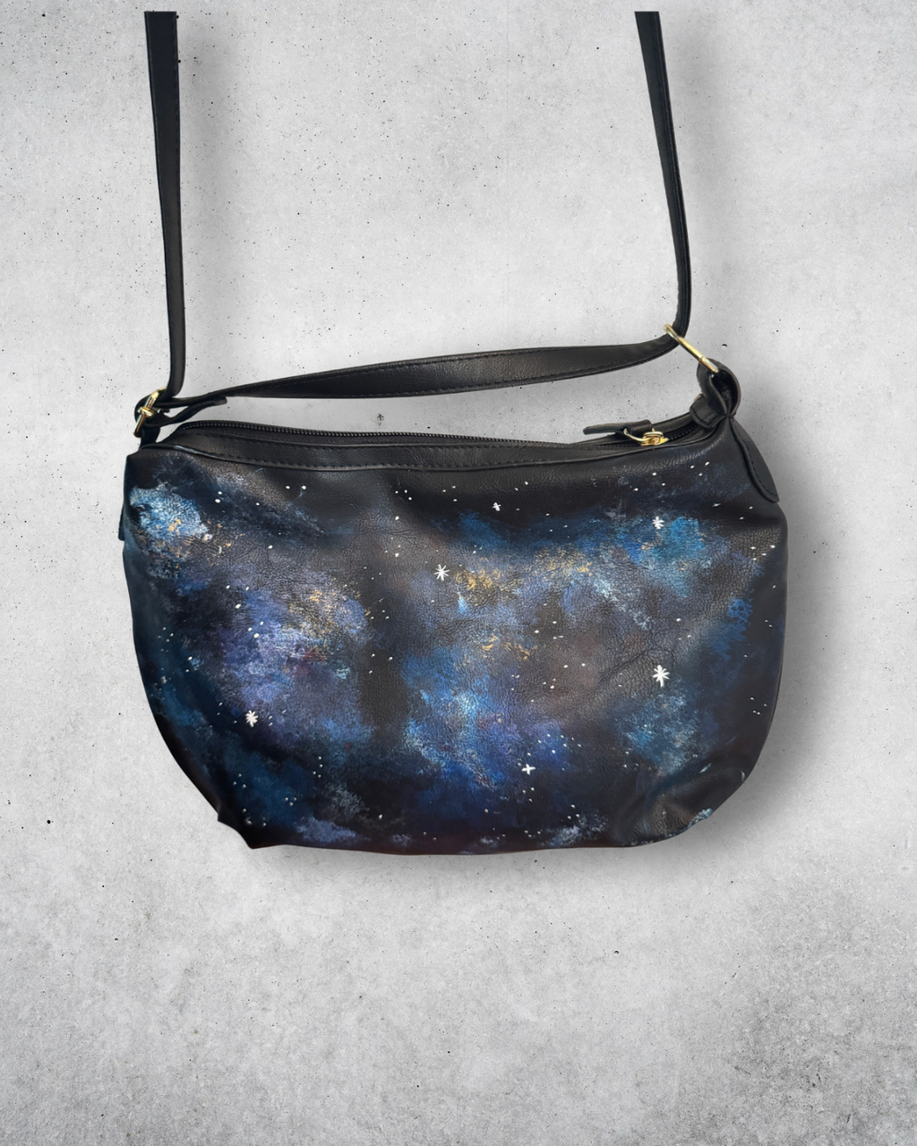 Light in the Darkness - Hand Painted Upcycled Bag