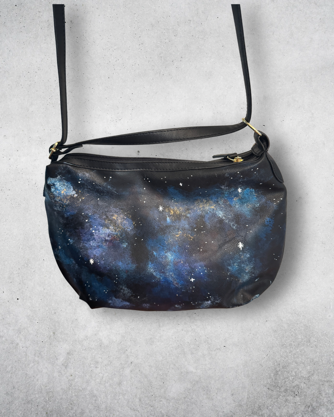 Light in the Darkness - Hand Painted Upcycled Bag